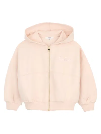 Chloé Girls' Mini Cardigan With Hood In Pink