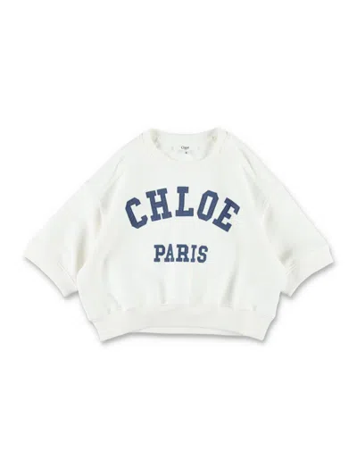 Chloé Girls' Mini Cotton Dress For Ss26 In White