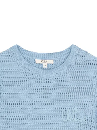 Chloé Girls' Mini Cut Sleeve Sweater In White