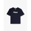 Chloé Logo-print Cotton T-shirt In Navy