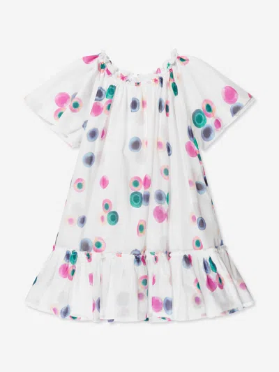 Chloé Babies' Girls Organic Cotton Spotted Dress In Multicoloured