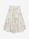 Chloé Cotton Palm Print Skirt In Multicoloured