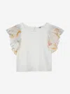 Chloé Girls Palm Grove Ruffle Top In Ivory
