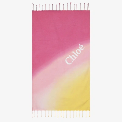 Chloé Kids' Girls Pink Cotton Ombré Towel (140cm)