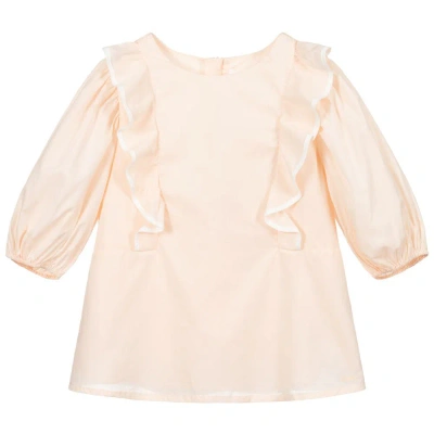 Chloé Kids' Girls Pink Cotton Ruffle Blouse