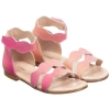 CHLOÉ GIRLS PINK LEATHER SANDALS