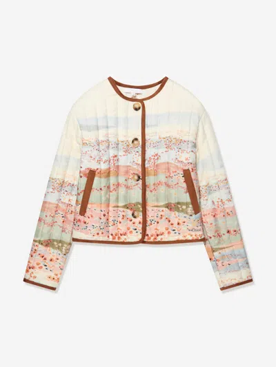 Chloé Babies' Girls Quilted Jacket In Multicoloured