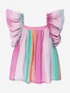 CHLOÉ GIRLS RAINBOW RUFFLE BLOUSE