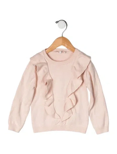 Pre-owned Chloé Babies' Girls' Ruffle Crew Neck Sweater In Pink