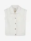 Chloé Girl's Denim Sleeveless Waistcoat In Ivory