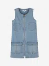 Chloé Girls Sleeveless Denim Zip Dress In Blue