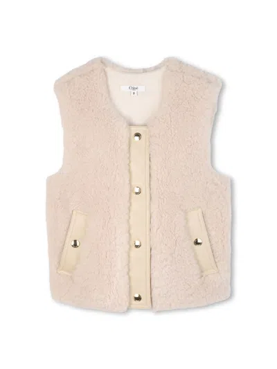 Chloé Girls' Sleeveless Trench Coat In Neutral