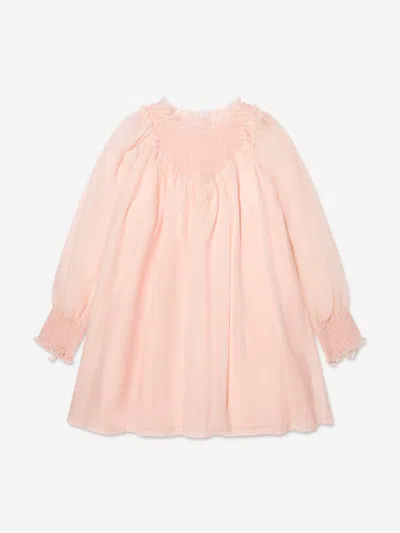 Chloé Kids' Girls Smocked Ceremony Dress In Pink