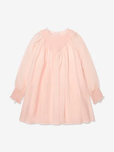 Chloé Babies' Girls Smocked Ceremony Dress In Pink