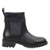 Chloé Chloe Girls Sock-style Leather Ankle Boots In Black
