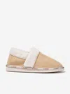 Chloé Faux Shearling-trimmed Suede Slippers In Beige