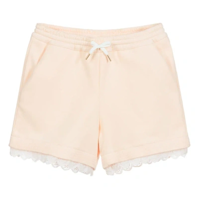 Chloé Girls Teen Pink Logo Shorts