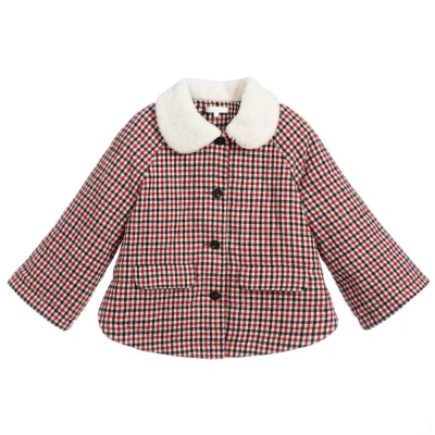 Chloé Girls Teen Red Checked Wool Jacket