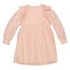 CHLOÉ CHLOE GIRLS WASHED PINK EMBROIDERED-SCALLOP CEREMONY MIDI DRESS