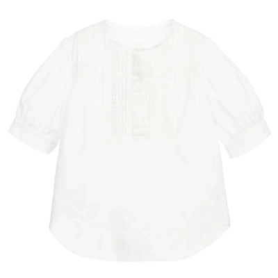 Chloé Kids' Girls White Embroidered Blouse