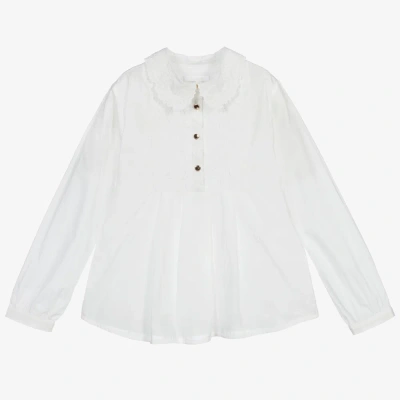 Chloé Kids' Girls White Embroidered Blouse