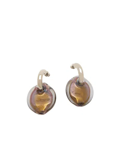Chloé Glass Pendant Earrings In Metallic