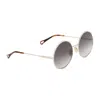 Chloé Acetate Gold Sunglasses In Grey