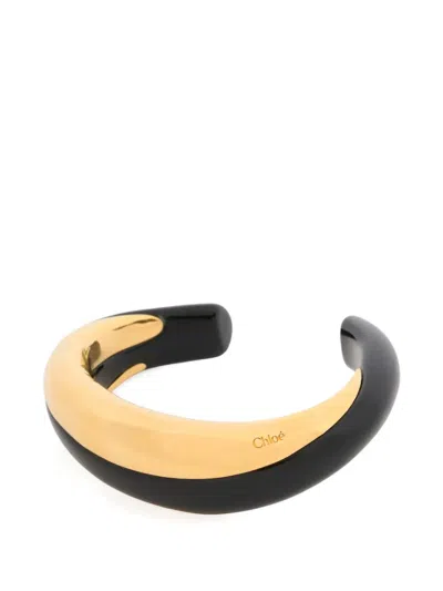 Chloé Glaze Cuff Ivory Gold Bracelet