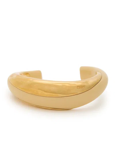 Chloé Chloe Glaze Resin And Brass Bracelet In Gold