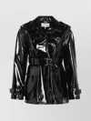 Chloé Glossy Cotton Canvas Jacket With Buckle Detail In Black