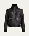 Chloé Leather Bomber Jacket Casual Jackets And Parka In Black