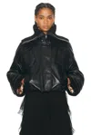 Chloé Ribbed Knit-trimmed Leather Bomber Jacket In Black