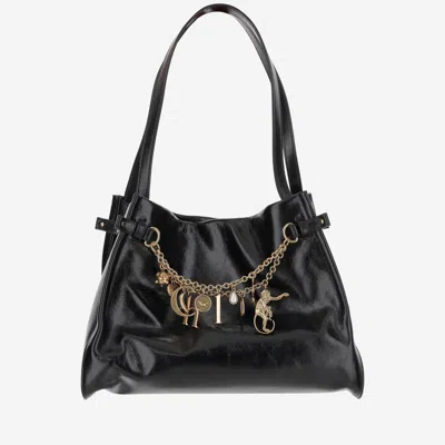 Chloé Glossy Leather Shoulder Bag In Black