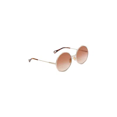 Chloé Gold And Gradient Brick Sunglasses In Pink