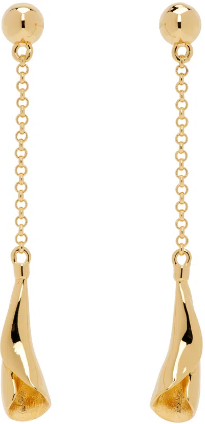 Chloé Gold Blooma Earrings In 745 Bright Gold