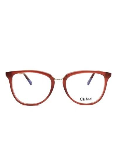 Chloé Gold-chain Red Glasses