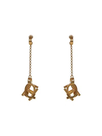 CHLOÉ GOLD CHLOÉ LETTERS DROP EARRINGS