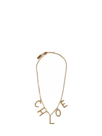 Chloé Chloe Women Gold Metal Chloe Letters Necklace