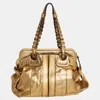 CHLOÉ CHLOÉ GOLD EMBOSSED LEATHER HELOISE SATCHEL