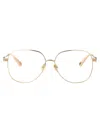 Chloé Gold-gold-transparent Metal Glasses In Transparent