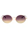 Chloé Gold-gold-violet Metal Sunglasses In Purple