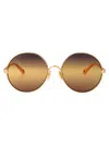 Chloé Chloe Round Sunglasses Ch0321 S 001 In Brown