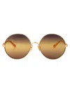 Chloé Chloe Round Sunglasses Ch0321 S 001 In Gold