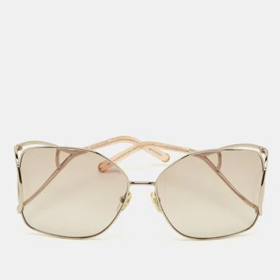 Pre-owned Chloé Gold Gradient Ce135s Jackson Oversized Sunglasses