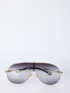 Chloé Gold Grey Metal Sunglasses In Gray