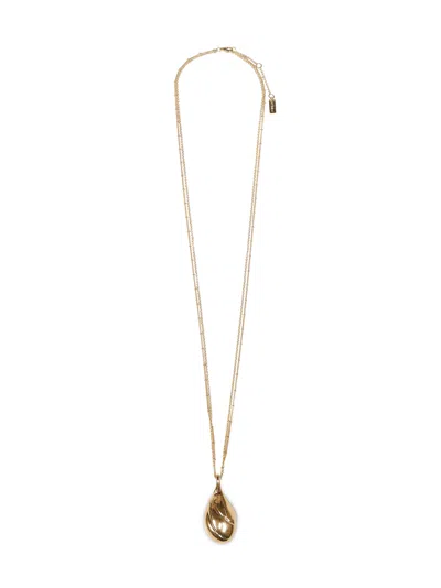Chloé Gold Metal  Mirror Pendant Necklace In Metallic