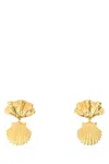 Chloé Shell Design Textured Metal Earrings In Gold