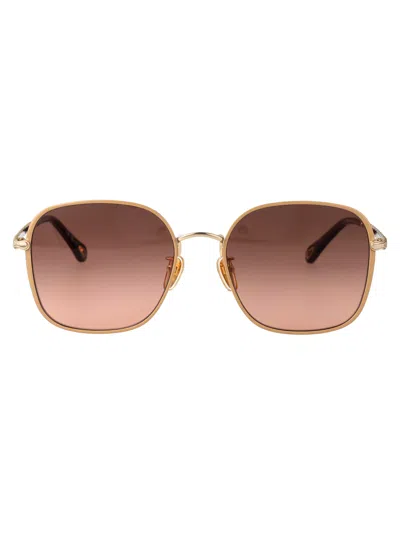 Chloé Gold Metal Frame Sunglasses