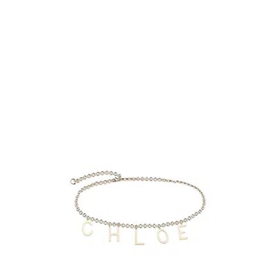 Chloé Gold Metal High-waist Belt In White