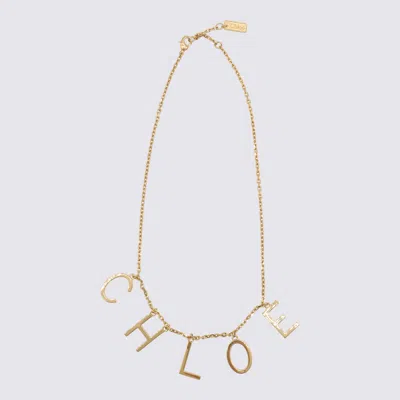 Chloé Chloe Women Gold Metal Chloe Letters Necklace